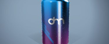 Soda Can with Water Droplets Mockup