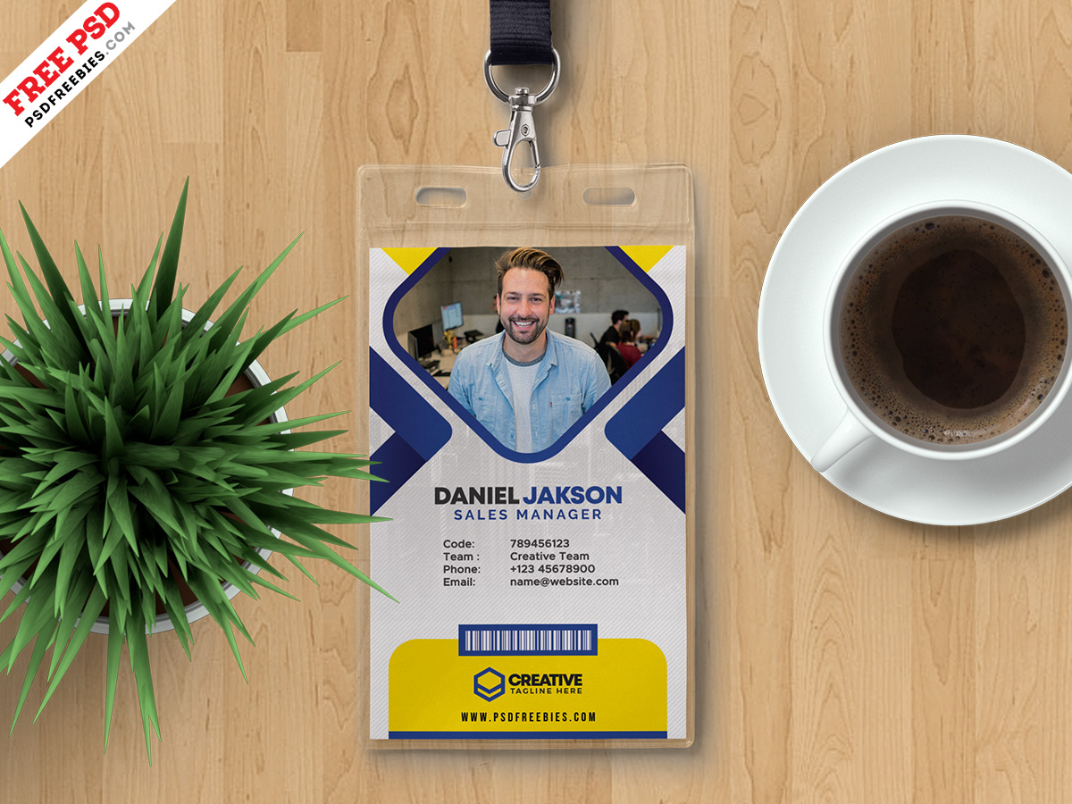 employee id card vertical template free download