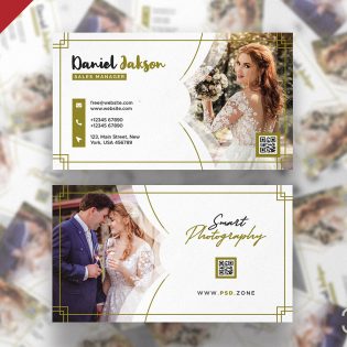 Wedding Photographer Business Card PSD Template
