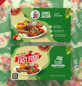 Fast Food Restaurant Business Card Design Template