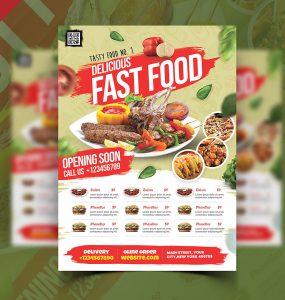 Fast Food Restaurant Flyer Design Template