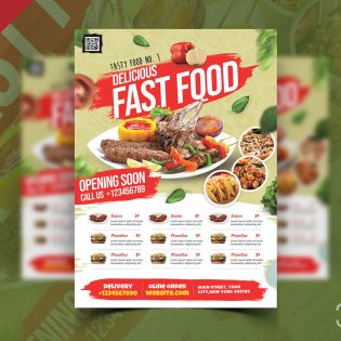 Fast Food Restaurant Business Card Template – Download PSD