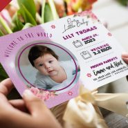 Baby Birth Announcement Card Design Template