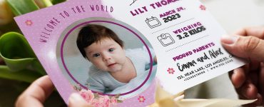 Baby Birth Announcement Card Design Template