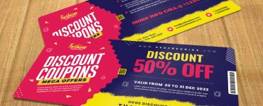 Free Discount Coupons Template PSD