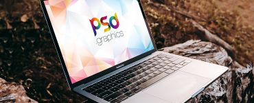 Macbook Pro Outdoor Mockup Template