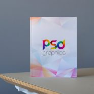 Hardcover Book on Table Mockup PSD