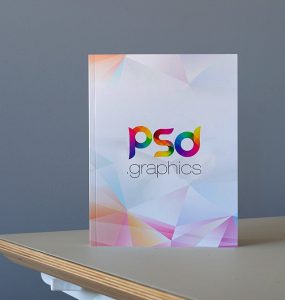 Hardcover Book on Table Mockup PSD