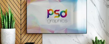 Smart TV on Wall Mockup Template