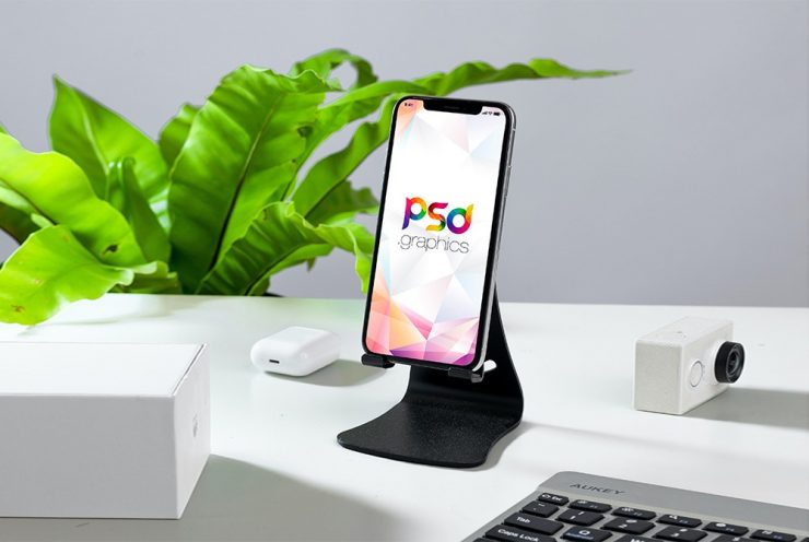 Clean Phone Stand Mockup PSD