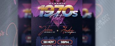 Retro Style Party Flyer Design Template
