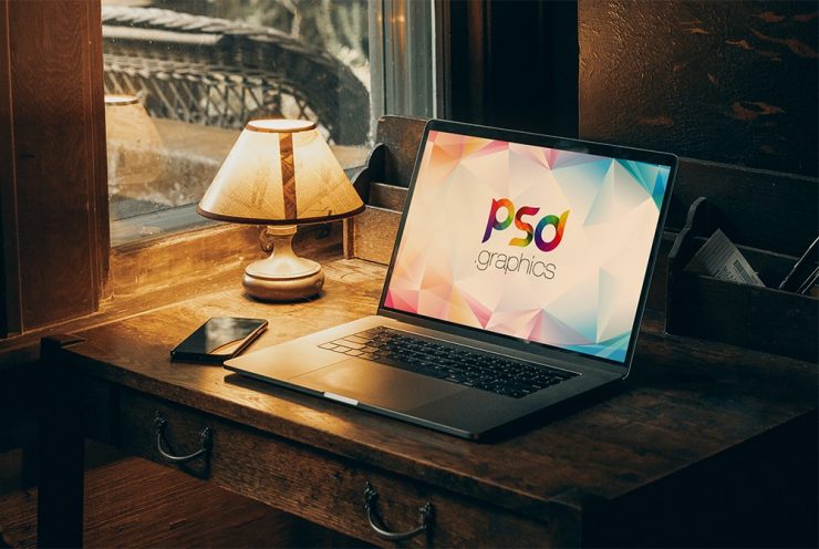 Vintage Style Macbook Pro Mockup Template