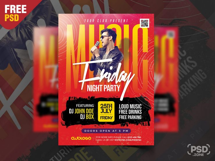Night Club Friday Party Flyer Template Design