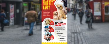 Veterinarian Clinic Signage Roll Up Banner Template