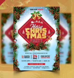 Beautiful Christmas Party Flyer Template
