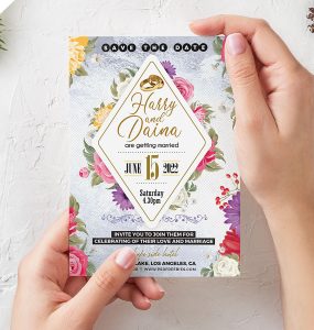 Beautiful Wedding Invitation Card Design PSD
