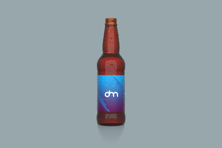 Beer Bottle Label Mockup PSD