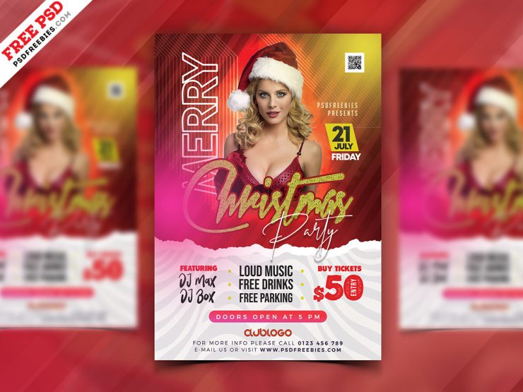 Merry Xmas Party Flyer Design Template