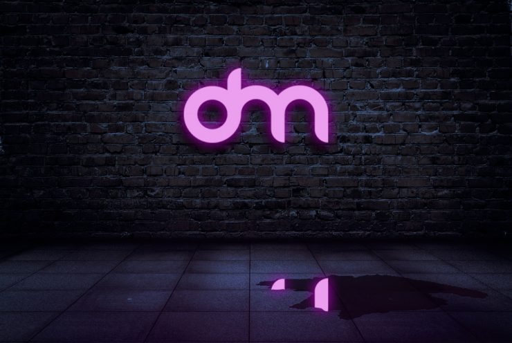 Neon Wall Light Mockup PSD