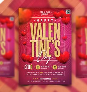 Beautiful Valentines Day Flyer Design Template