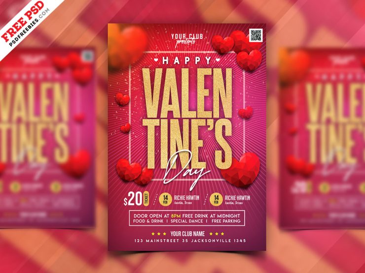 Beautiful Valentines Day Flyer Design Template