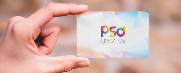 Holding Business Card Design Mockup