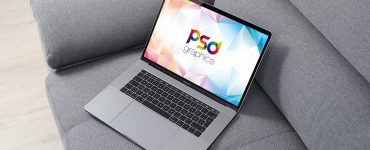 Macbook Pro on Sofa Mockup