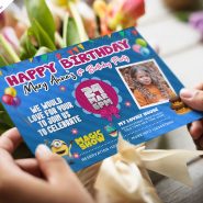 Colorful Birthday Invitation Card Design Template