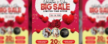 Valentine’s Day Sale Flyer Template PSD