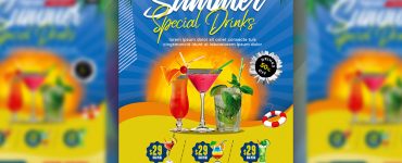 Summer Drinks Menu Design PSD