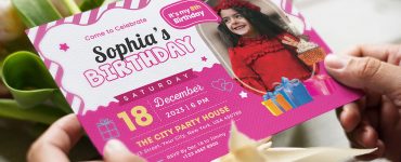 Kids Birthday Party Invitation Card Design Template