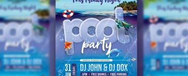Pool Party Flyer Design Template