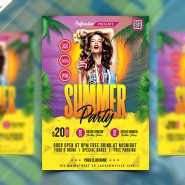 Summer Party Flyer Design PSD Template