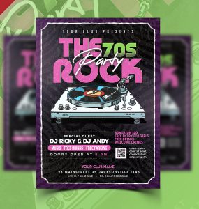 Retro Party Flyer Template PSD