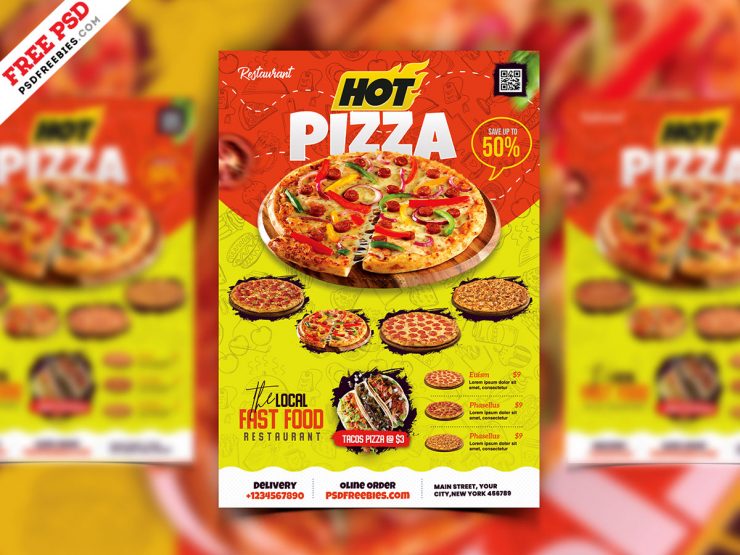 Pizza Shop Flyer Design Template