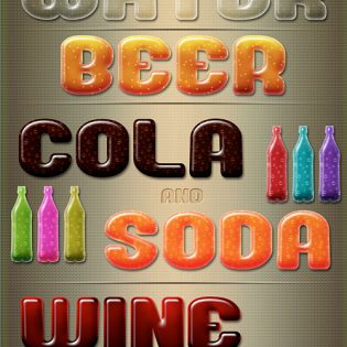 24 Drinks Layer Styles Free PSD and ASL