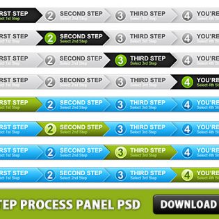 4 Step Process Panel Free PSD