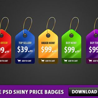 5 Free PSD Shiny Price Badges