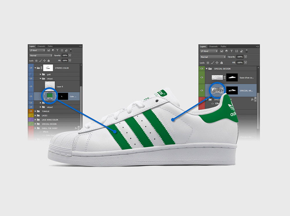 Adidas Superstar Shoes Mockup Free PSD