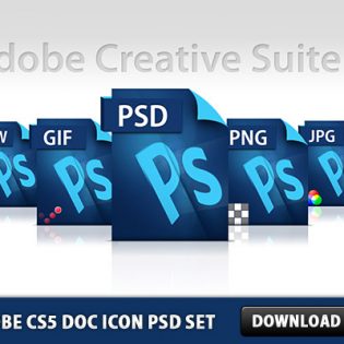 Adobe CS5 Doc Icon Free PSD Set