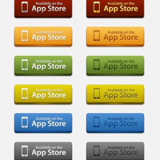 App Store Download Buttons PSD