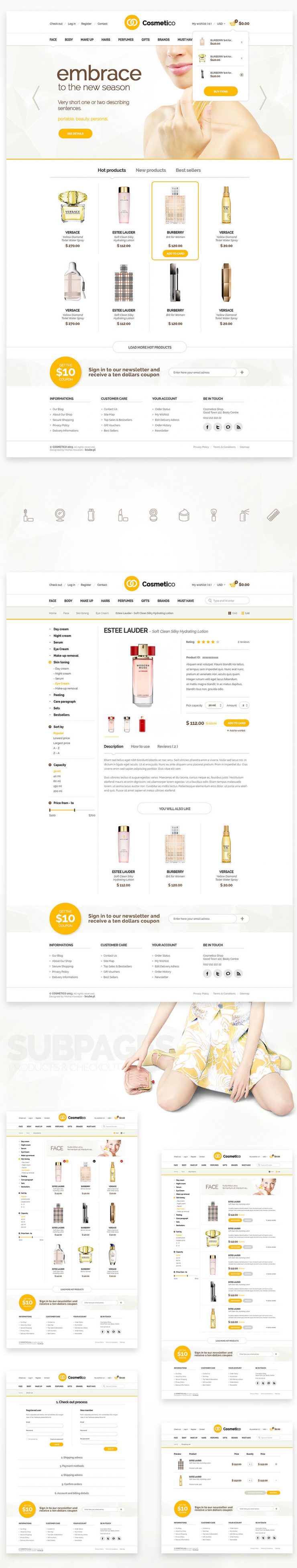 Beauty Shop eCommerce Website Template Free PSD