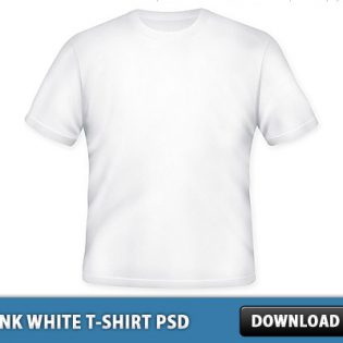 Blank white T-shirt Free PSD file