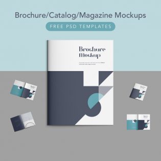Brochure Catalog Magazine Mockups Free PSD Templates