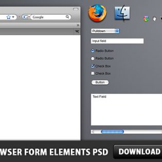 Browser Form Elements Free PSD