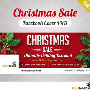 Christmas Sale Facebook Cover PSD Freebie