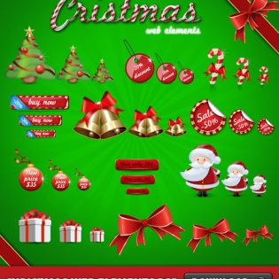 Download Christmas Web Elements PSD