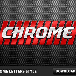 Chrome Letters Style made in Photoshop