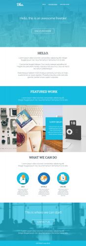 Clean Corporate Blue Single Page Template PSD