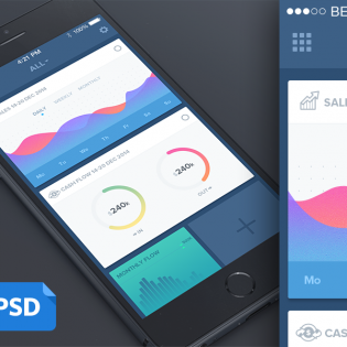 Clean Dashboard Mobile UI Template PSD Freebie